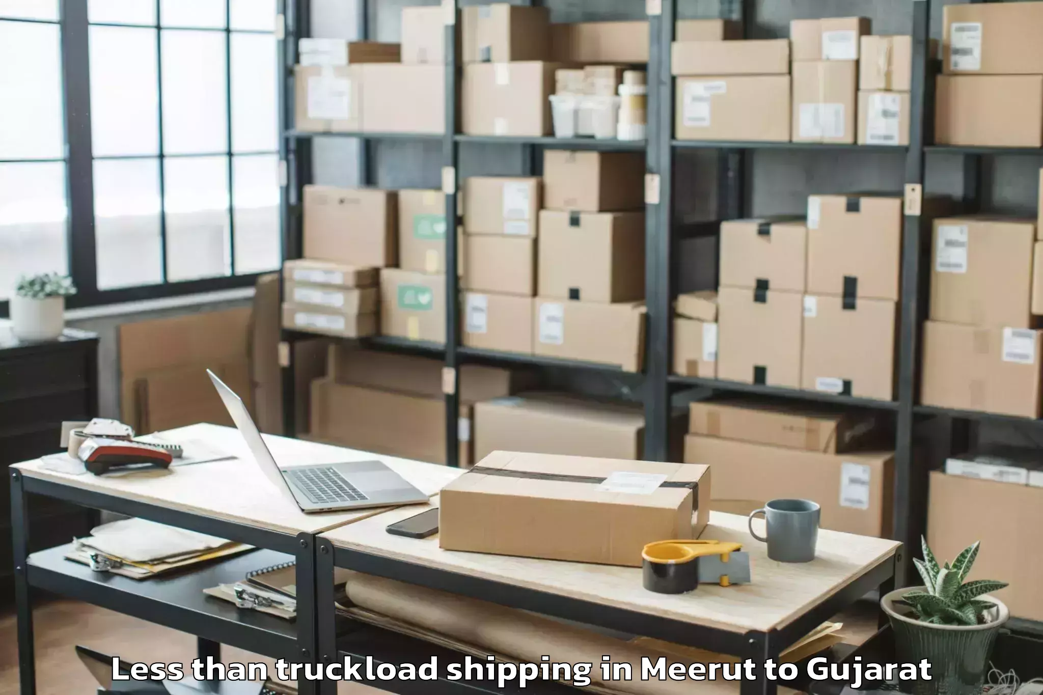 Book Meerut to Malpur Less Than Truckload Shipping Online